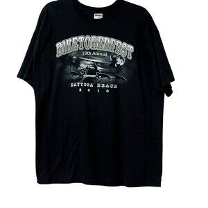 Biketoberfest 2010 T-Shirt XL Gildan Heavy Cotton Black Daytona Beach Graphic